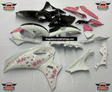 Yamaha R7 Fairing Kit (2021-2025) White, Black, Pink Cherry Blossoms from KingsMotorcycleFairings.com