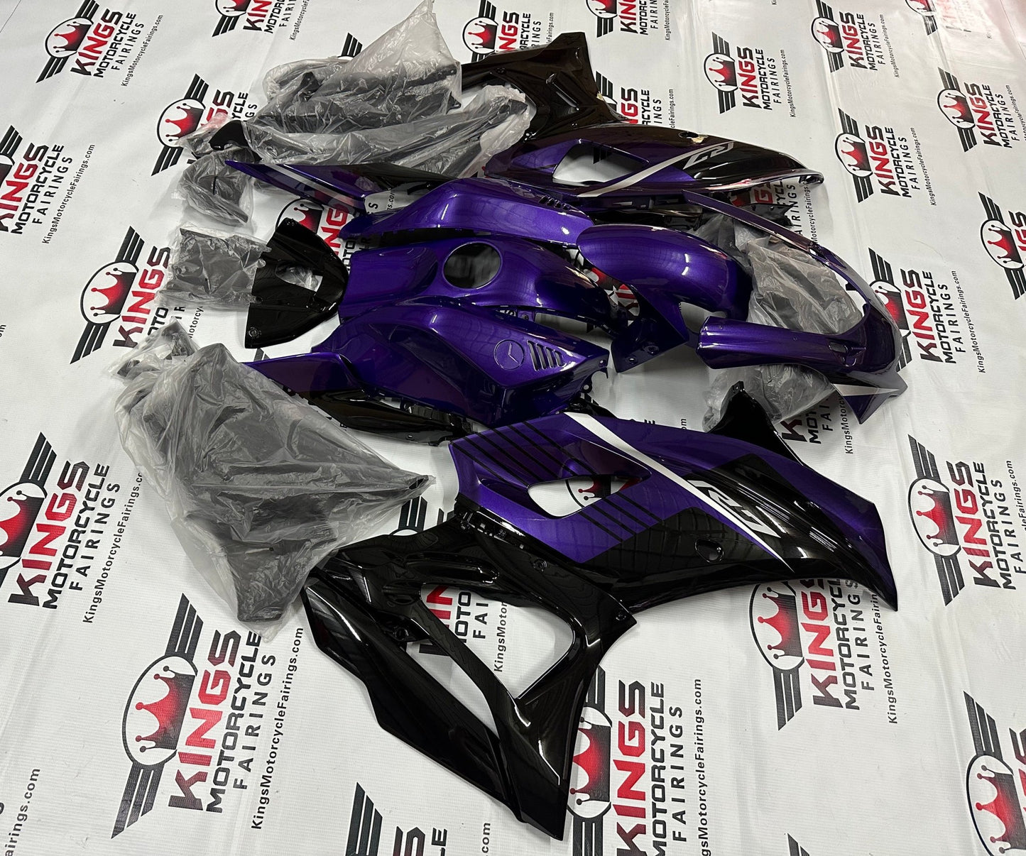 Yamaha R7 Fairing Pieces (2021-2025) Purple, Black at KingsMotorcycleFairings.com