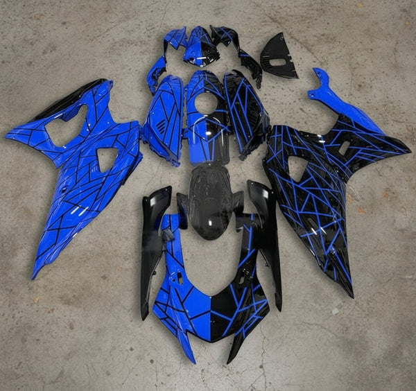 Yamaha R7 Fairings (2021-2025) Blue, Black Split Lines at KingMotorcycleFairings.com