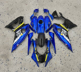 Yamaha R7 Fairings (2021-2025) Blue, Black, Yellow Shark at KingMotorcycleFairings.com