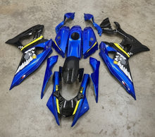 Yamaha R7 Fairings (2021-2025) Blue, Black, Yellow Shark from KingMotorcycleFairings.com