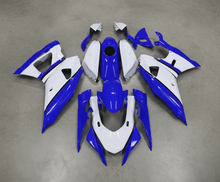 Yamaha R7 Fairings (2021-2025) Blue, White, Black Stripe from KingsMotorcycleFairings.com