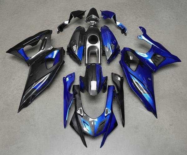 Yamaha R7 Fairings (2021-2025) Carbon Fiber Style, Blue from KingsMotorcycleFairings.com