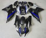 Yamaha R7 Fairings (2021-2025) Faux Carbon Fiber, Blue, Silver from KingsMotorcycleFairings.com