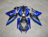 Yamaha R7 Fairings (2021-2025) Forged Carbon Fiber Style, Blue, White from KingsMotorcycleFairings.com