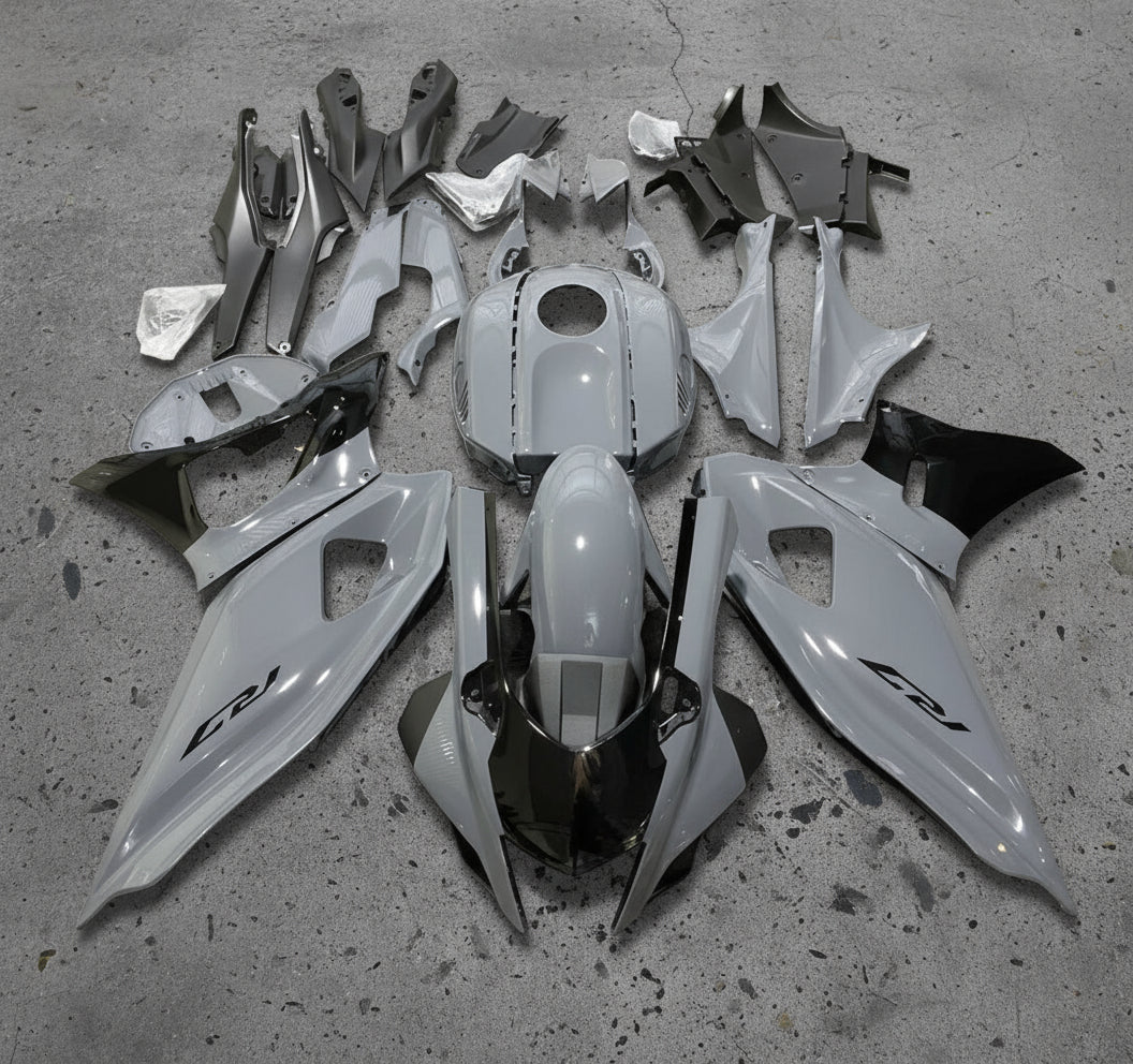 Yamaha R7 Fairings (2021-2025) Gray, Black at KingsMotorcycleFairings.com
