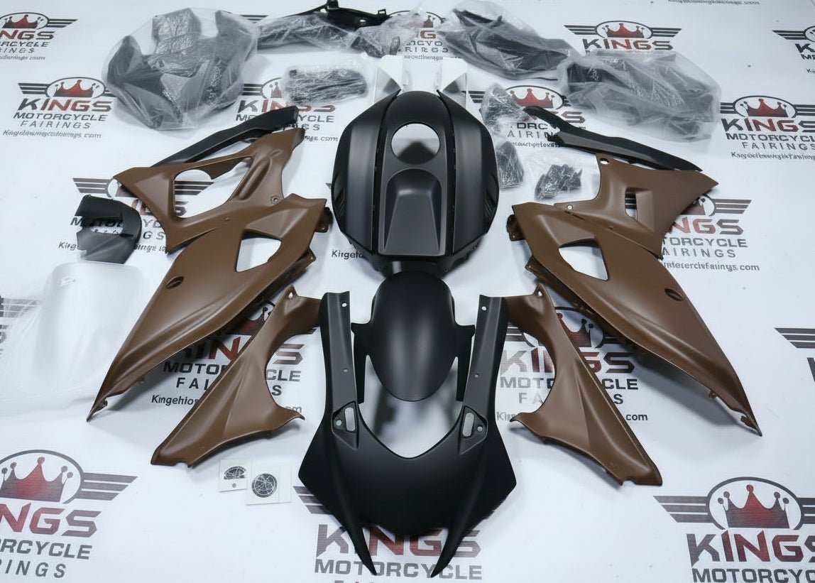 Yamaha R7 Fairings (2021-2025) Matte Black, Matte Brown from KingsMotorcycleFairings.com