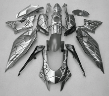 Yamaha R7 Fairings (2021-2025) Matte Silver, Matte Black, Split Stripes from KingsMotorcycleFairings.com