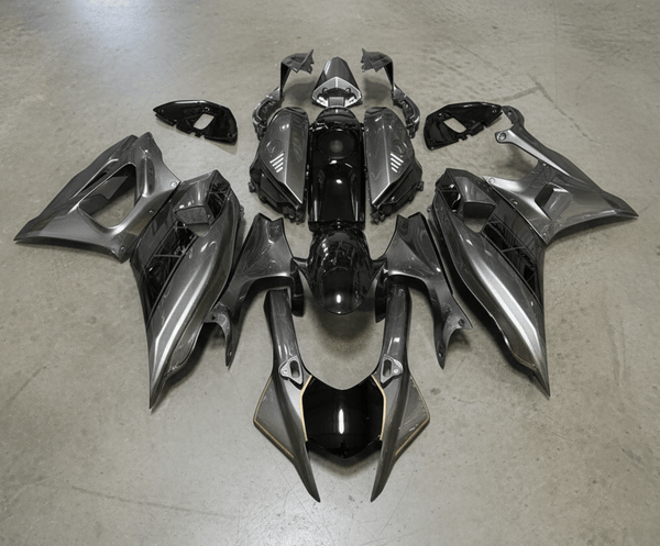 Yamaha R7 Fairings (2021-2025) Metallic Gray, Black, Gold from KingsMotorcycleFairings.com