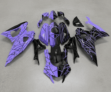 Yamaha R7 Fairings (2021-2025) Purple, Black, Split Stripes from KingsMotorcycleFairings.com