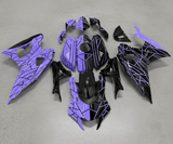Yamaha R7 Fairings (2021-2025) Purple, Black, Split Stripes from KingsMotorcycleFairings.com