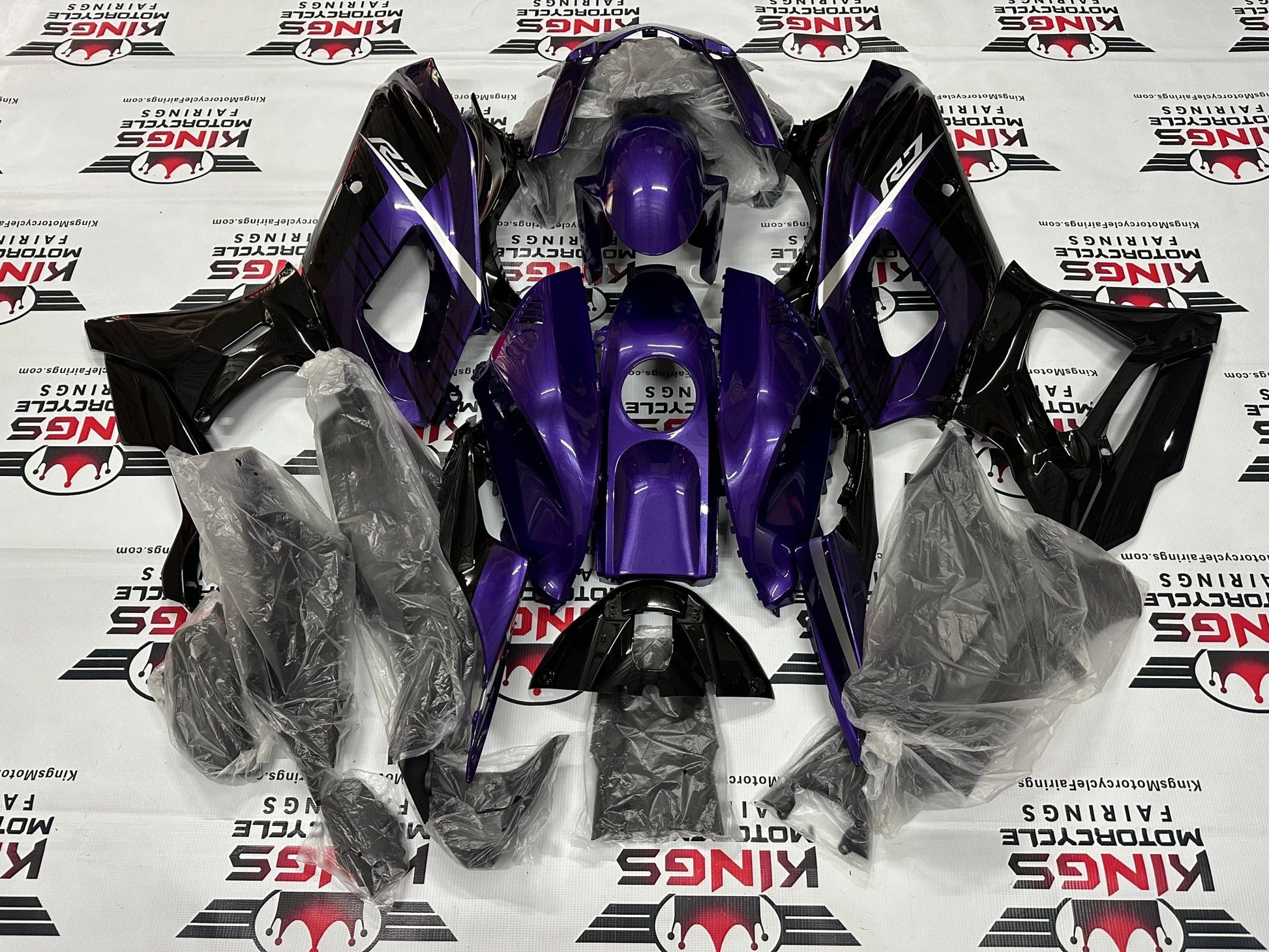 Yamaha R7 Fairings (2021-2025) Purple, Black from KingsMotorcycleFairings.com