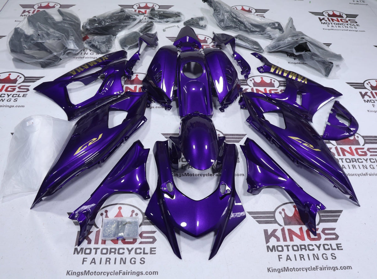 Yamaha R7 Fairings (2021-2025) Purple Metallic, Gold at KingsMotorcycleFairings.com