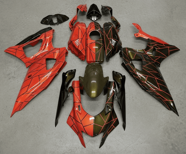 Yamaha R7 Fairings (2021-2025) Red, Black, Cracks from KingsMotorcycleFairings.com