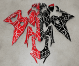 Yamaha R7 Fairings (2021-2025) Red, Black Split, White Stripes from KingsMotorcycleFairings.com