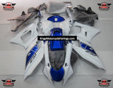 Yamaha R7 Fairings (2021-2025) White, Blue at KingsMotorcycleFairings.com
