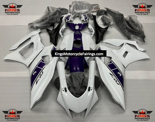 Yamaha R7 Fairings (2021-2025) White, Dark Purple at KingsMotorcycleFairings.com