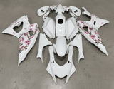 Yamaha R7 Fairings (2021-2025) White Flower Blossoms from KingsMotorcycleFairings.com