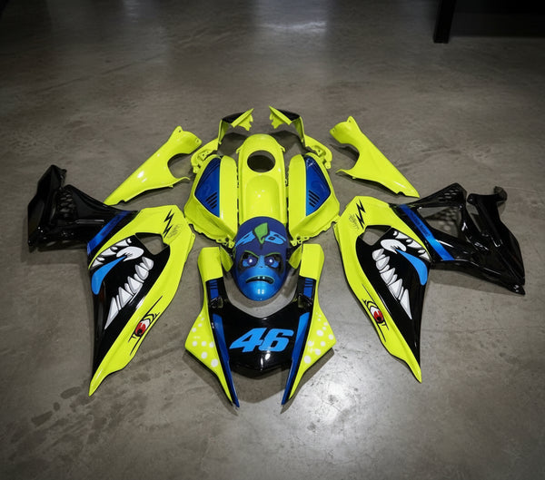 Yamaha R7 Fairings (2021-2025) Yellow, Black Shark from KingsMotorcycleFairings.com