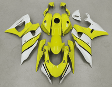 Yamaha R7 Fairings (2021-2025) Yellow, White, Black Stripe from KingsMotorcycleFairings.com