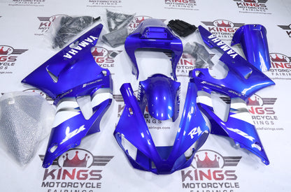 Yamaha YZF-R1 Fairings (2000-2001) Blue, White, Gray from KingsMotorcycleFairings.com