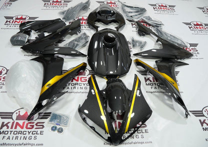 Yamaha YZF-R1 Fairings (2004-2006) Faux Carbon Fiber, Gold at KingsMotorcycleFairings.com
