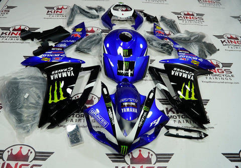 Yamaha YZF-R1 Fairings (2007-2008) Monster Blue & Black at KingsMotorcycleFairings.com