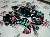 Yamaha YZF-R1 Fairings (2009-2011) Black, Turquoise Blue Monster at KingsMotorcycleFairings.com