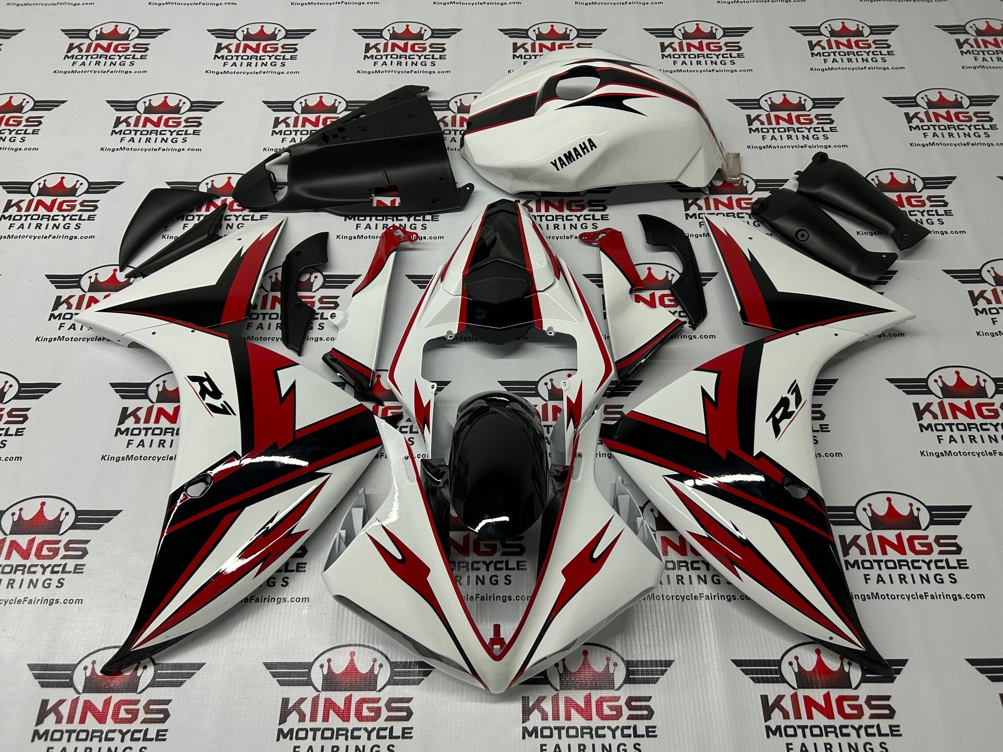 Yamaha YZF-R1 Fairings (2009-2011) White, Black, Red Special Edition by KingsMotorcycleFairings.com