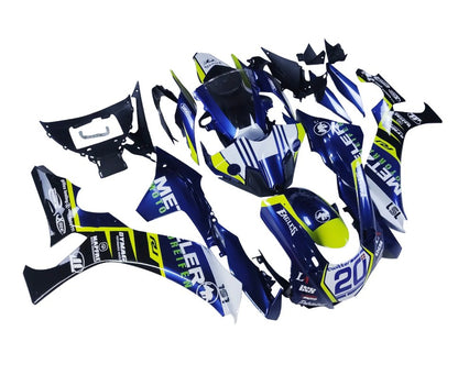 Yamaha YZF-R1 Fairings (2020-2025) Dark Blue, White, Yellow, Black at KingsMotorcycleFairings.com