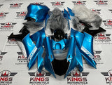Yamaha YZF-R1 Fairings (2020-2025) Metallic Light Blue, Black, White at KingsMotorcycleFairings.com