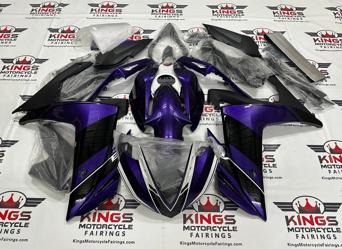 Yamaha R3 (2015-2018) Dark Purple & Black Fairings at KingsMotorcycleFairings.com