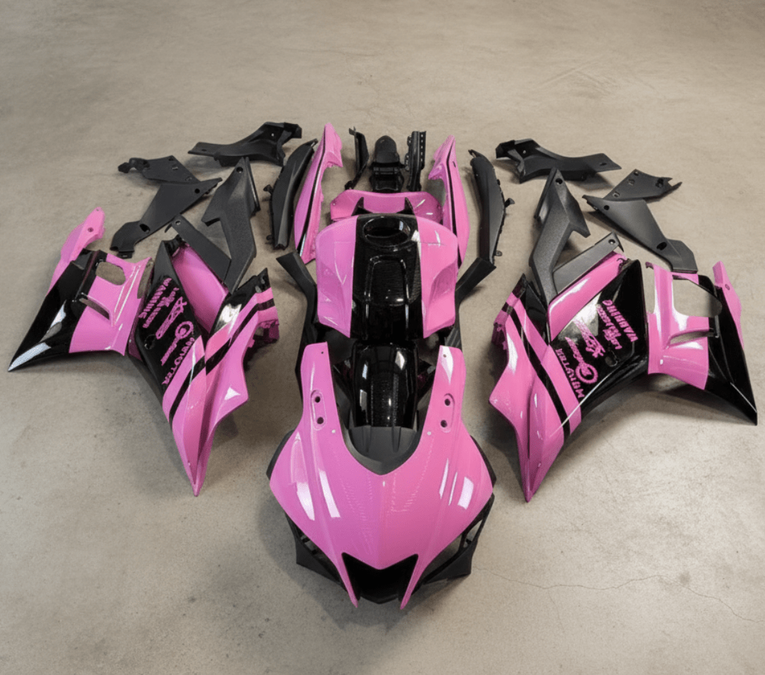 Yamaha YZF-R3 Fairing kit (2022-2024) Pink, Black Stripe at KingsMotorcycleFairings.com