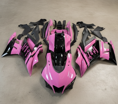 Yamaha YZF-R3 Fairing kit (2022-2024) Pink, Black Stripe at KingsMotorcycleFairings.com