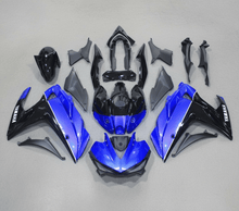 Yamaha YZF-R3 Fairings (2015-2018) Blue, Black, White Pinstripe at KingsMotorcycleFairings.com