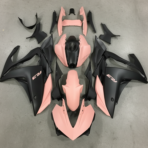 Yamaha YZF-R3 Fairings (2015-2018) Matte Black, Matte Pink at KingsMotorcycleFairings.com