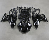 Yamaha YZF-R3 Fairings (2019-2021) Black, White Stripes at KingsMotorcycleFairings.com