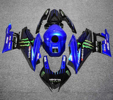 Yamaha YZF-R3 Fairings (2019-2021) Blue, Black, Green Monster at KingsMotorcycleFairings.com