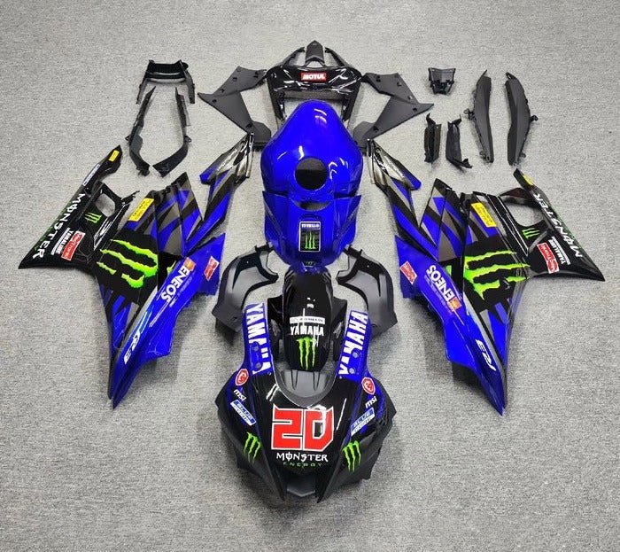 Yamaha YZF-R3 Fairings (2019-2021) Blue, Black, Monster at KingsMotorcycleFairings.com