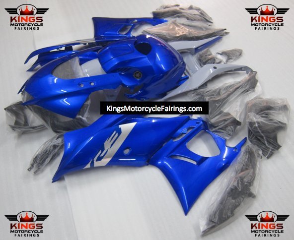 Yamaha YZF-R3 Fairings (2019-2021) Blue, Silver at KingsMotorcycleFairings.com