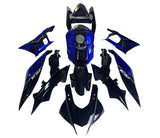 Yamaha YZF-R3 Fairings (2022-2024) Black, Blue, White Stripes at KingsMotorcycleFairings.com