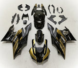 Yamaha YZF-R3 Fairings (2022-2024) Black, Gold, White at KingsMotorcycleFairings.com