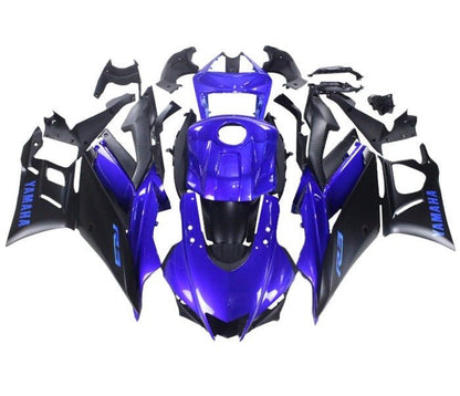 Yamaha YZF-R3 Fairings (2022-2024) Blue, Matte Black at KingsMotorcycleFairings.com