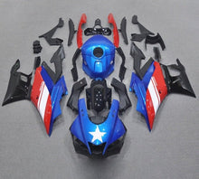 Yamaha YZF-R3 Fairings (2022-2024) Blue, Red, White Star at KingsMotorcycleFairings.com