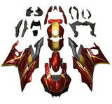 Yamaha YZF-R3 Fairings (2022-2024) Candy Red, Gold at KingsMotorcycleFairings.com