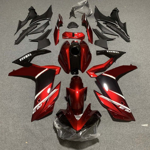 Yamaha YZF-R3 Fairings (2022-2024) Dark Red, Black, White at KingsMotorcycleFairings.com