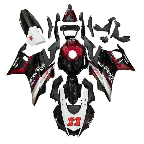 Yamaha YZF-R3 Fairings (2022-2024) Dark Red, Silver, Black at KingsMotorcycleFairings.com