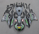 Yamaha YZF-R3 Fairings (2022-2024) Gray, Black, Green Stripes at KingsMotorcycleFairings.com