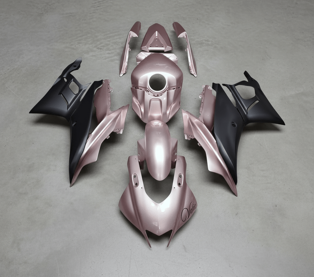 Yamaha YZF-R3 Fairings (2022-2024) Light Pink, Matte Black at KingsMotorcycleFairings.com