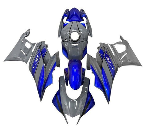 Yamaha YZF-R3 Fairings (2022-2024) Nardo Gray, Blue at KingsMotorcycleFairings.com